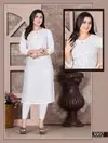 White Brighton Heavy Rayon Casual Wear Kurti Collection
